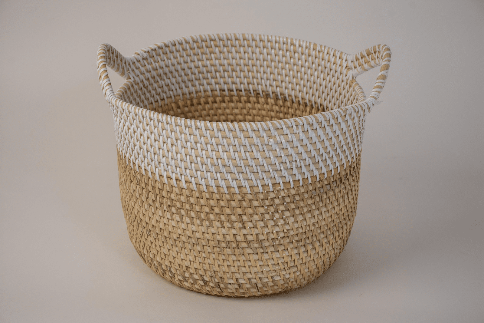 CROSBI - BASKET NATURAL SMALL WITH WHITE BORDER SMALL D26 XH20