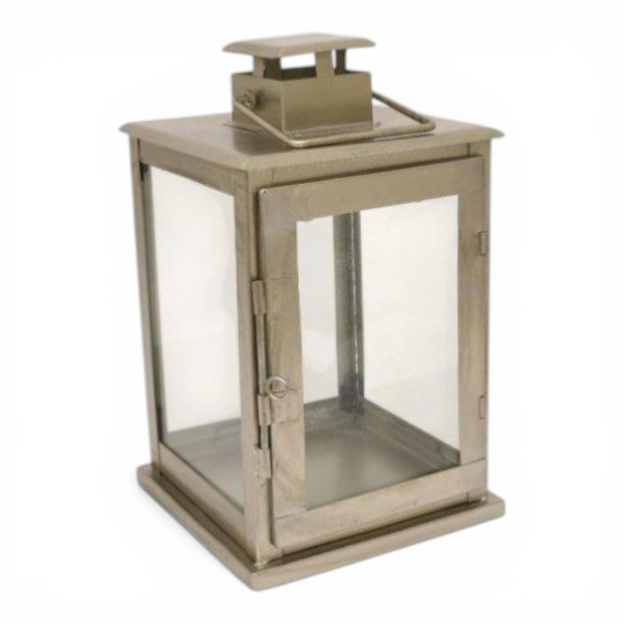 IDHANT  - LANTERN SQUARE NICKEL ANTIQUE SILVER 19X19XH25