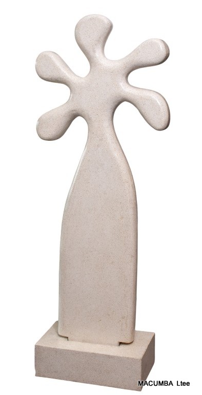 STATUE FLOWER 5 PETALS TERRAZZO  H155 LARGE ON BASE 50X30XH15