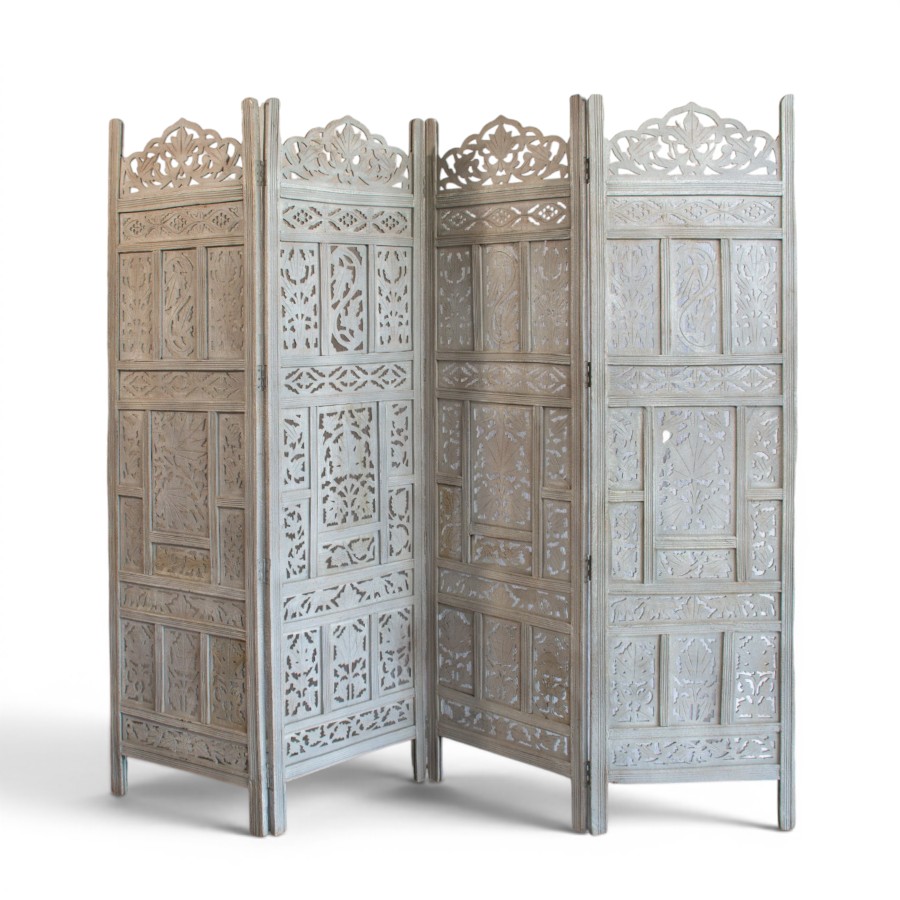 SCREEN 4 PANELS WOOD 200XH183
