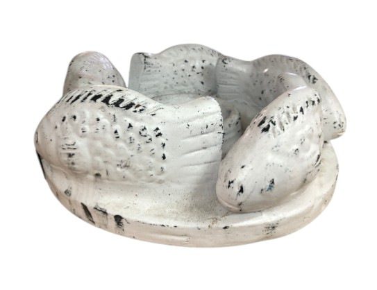 DORADO - CANDLE HOLDER FISH TERRACOTTA WHITE ANTIK D32 H12