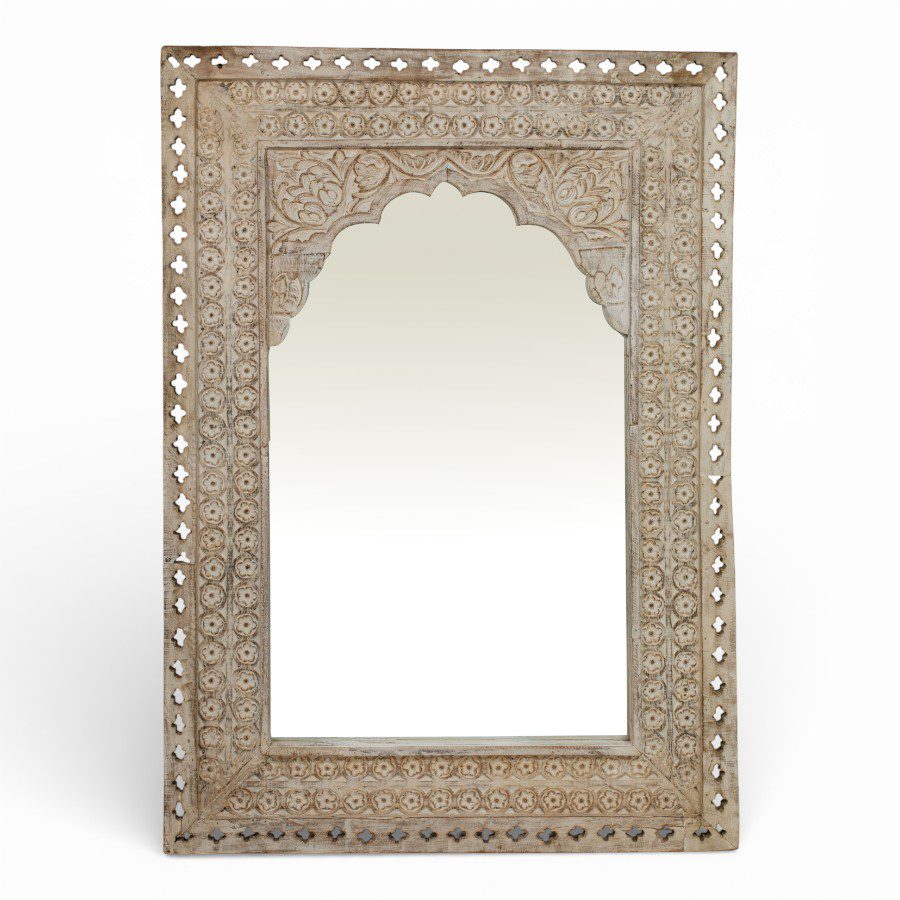 PATNA - MIRROR WITH WOODEN CARVED FRAME 90XH138