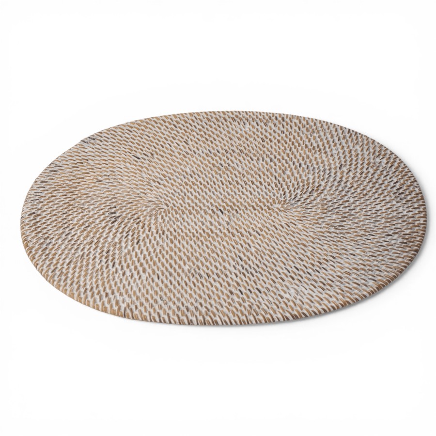 BRIELLE - PLACE MATT OVAL RATTAN WHITE 3040