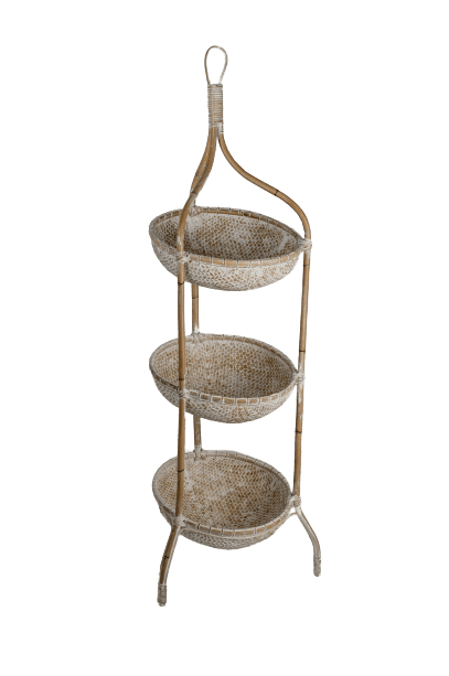 ALBERTHO - STANDING BASKET WHITE DISTRESSED