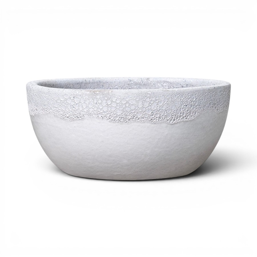 PLANTER DENALI GLAZED WHITE  LARGE D54H24