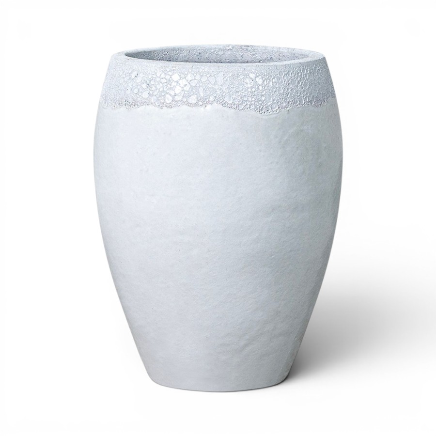 POT CHELSEA GLAZED ANGKOR WHITE LARGE D46H61