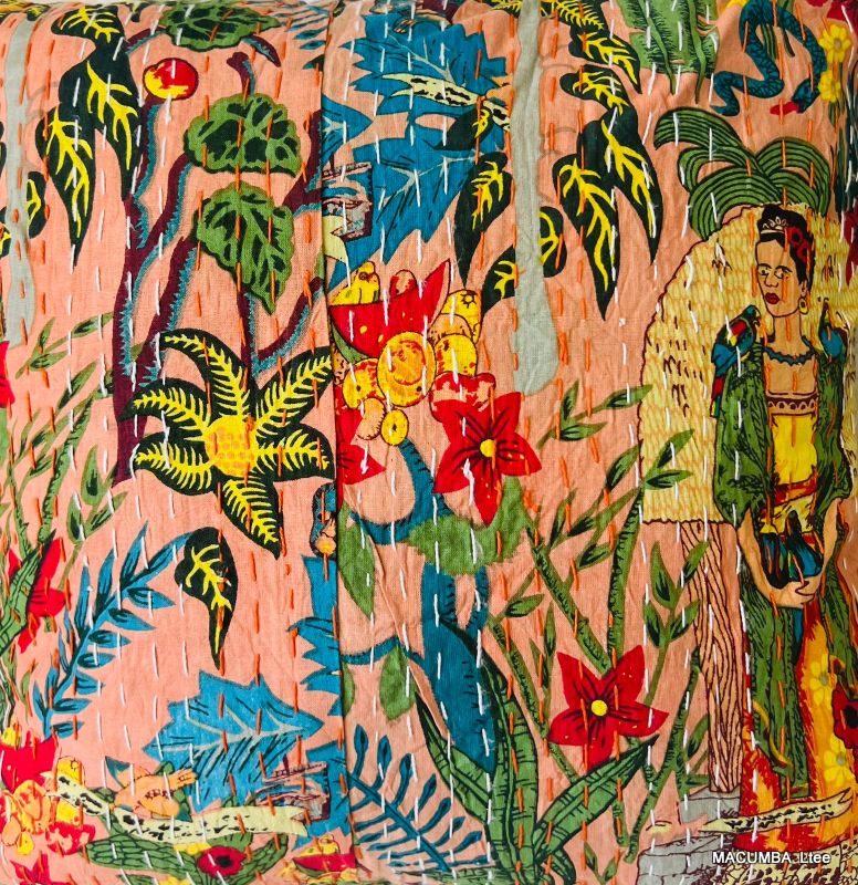 BENGAL - CUSHION COVER SALMON PRINTED FRIDA 45X45