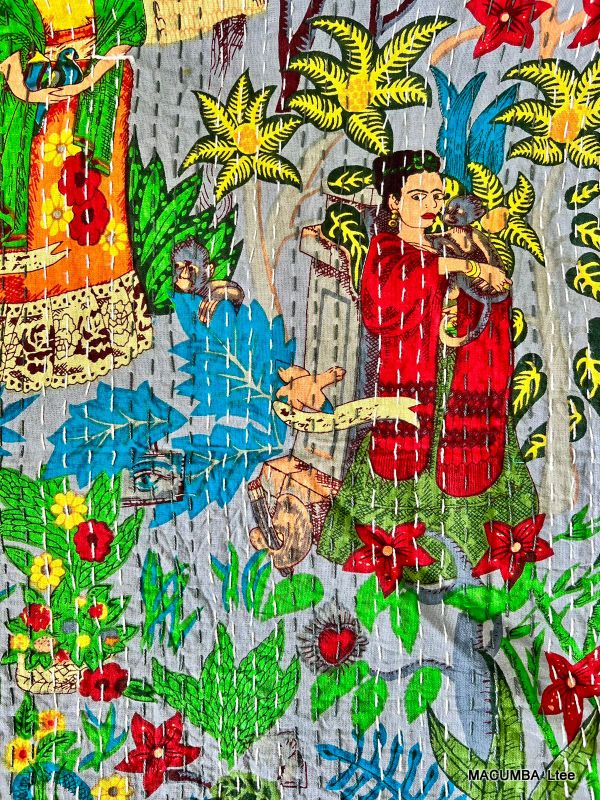 JAALIS - BEDCOVER GREY PRINTED FRIDA 145X215