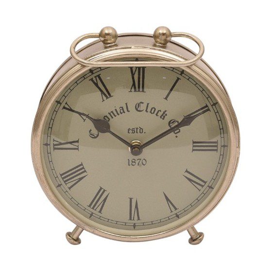 TAMILA  - CLOCK  IRON NICKEL ANTIQUE SILVER D18 H20