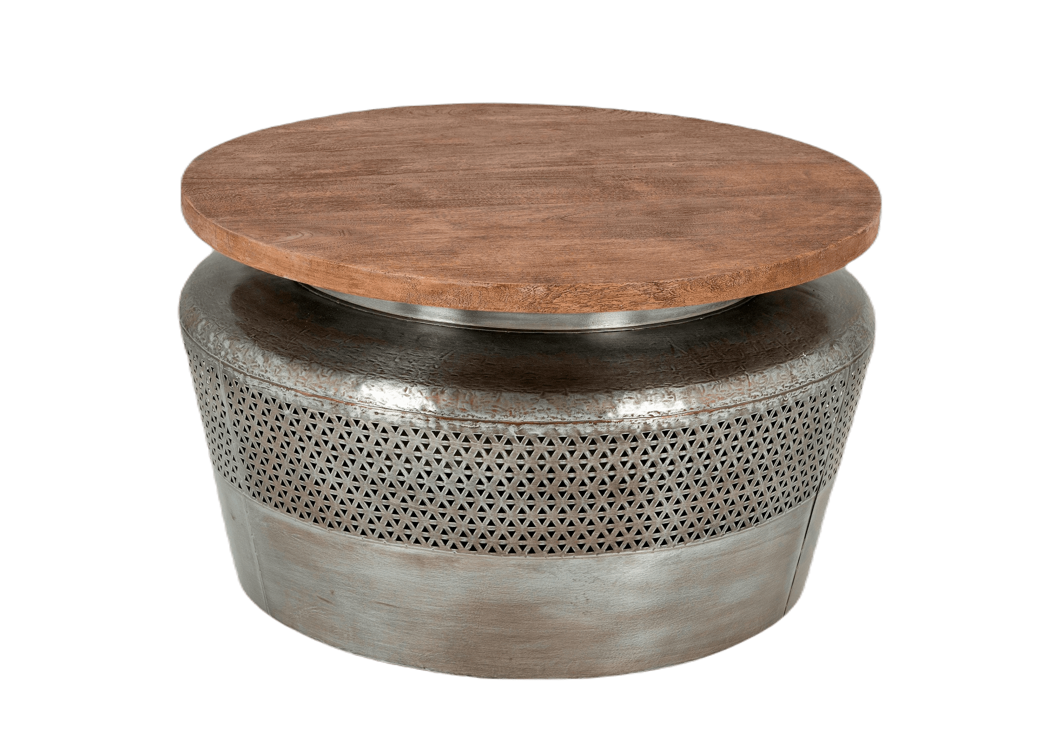 KOCHI - COFFEE TABLE METAL WITH WOODEN TOP D71 X H 41 CM