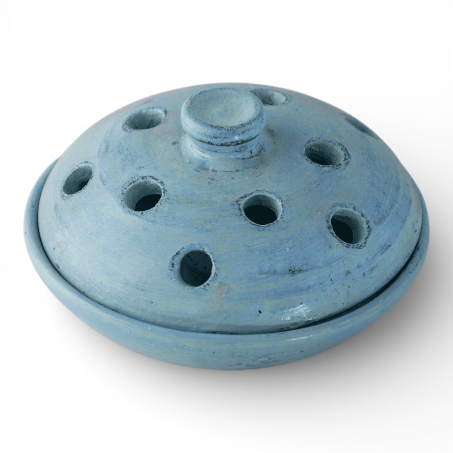 RIMA - MOSQUITO COIL TERRACOTTA ROUND HOLDER LOBANG TEAL D16H10