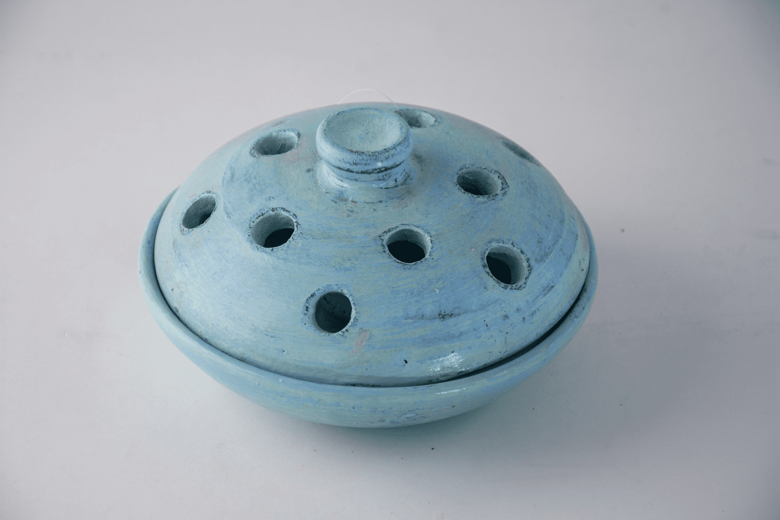 RIMA - MOSQUITO COIL TERRACOTTA ROUND HOLDER LOBANG TEAL D16H10