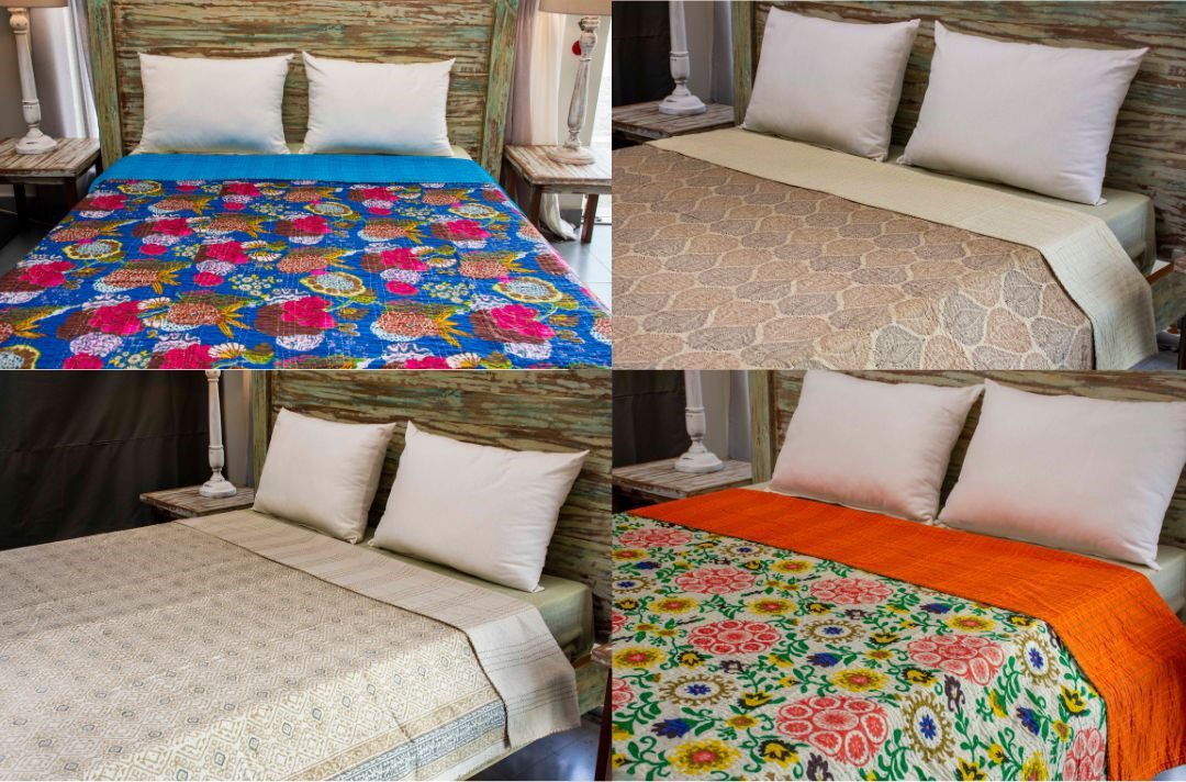 KING - BEDCOVER STITCHED GUDARI PRINTED 250 X 240 CM