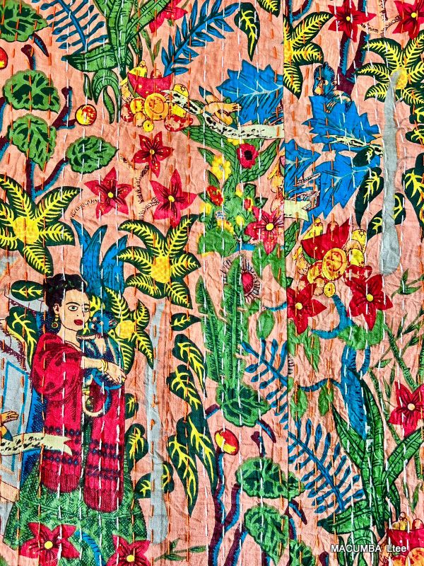 JAALIS - BEDCOVER SALMON PRINTED FRIDA 145X215