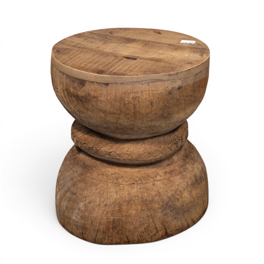 STOOL WOOD NATURAL FINISH D38H40