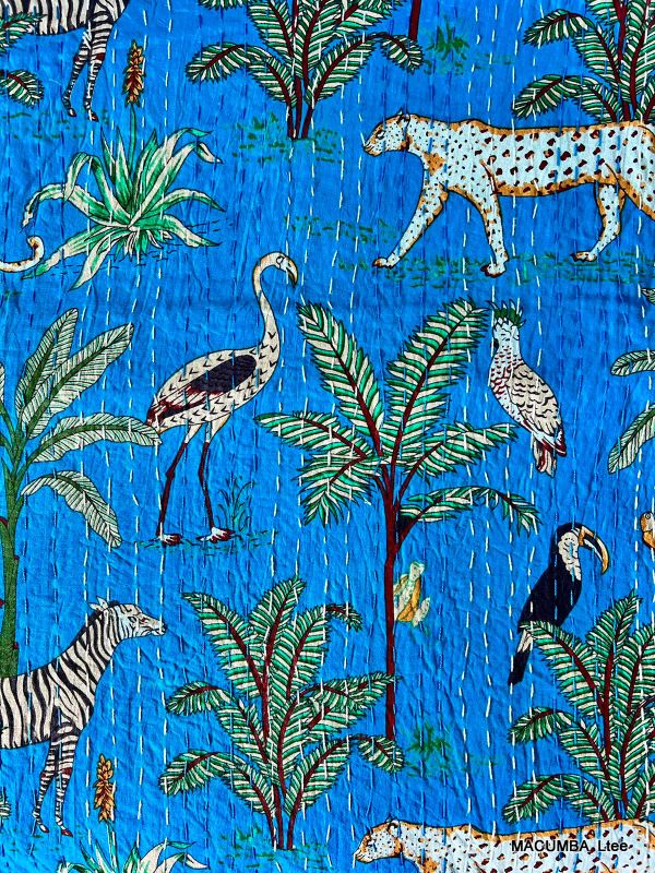 BANJARA - BEDCOVER LIGHT BLUE PRINTED PANTHER 145X215