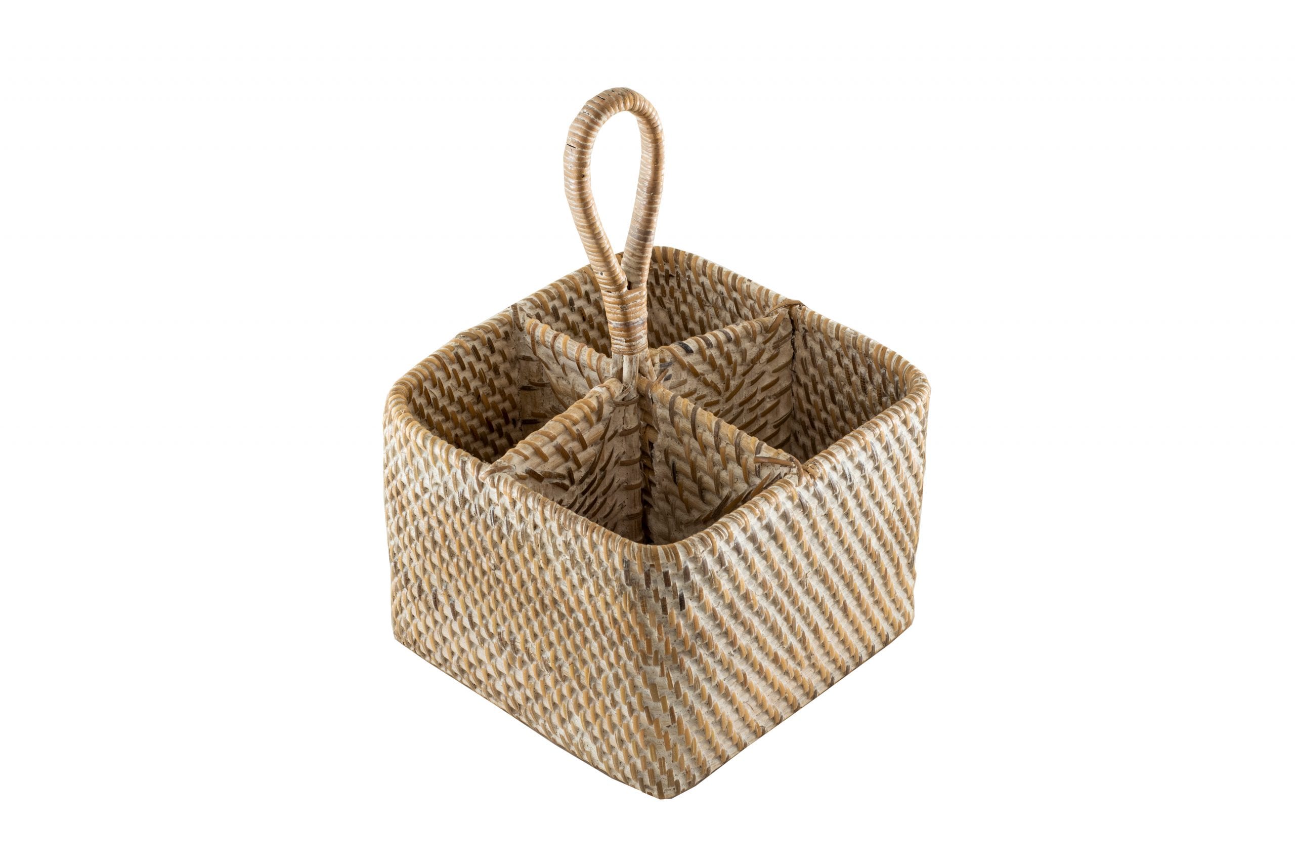 BALISIER - CUTTLERY HOLDER RATTAN SQUARE NATURAL 18 X 18 X12 H