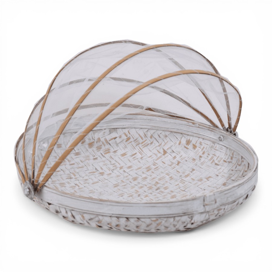 NADOR - BASKET LARGE WITH TUTUP ROUND WHITE D34