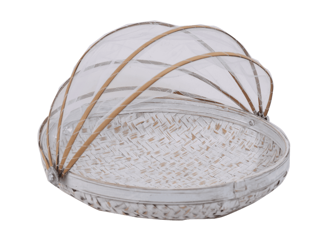 NADOR - BASKET LARGE WITH TUTUP ROUND WHITE D34