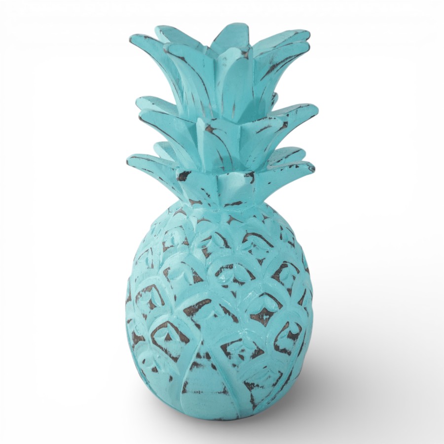 ZANANA PINEAPPLE WOOD 25 CMS TEAL