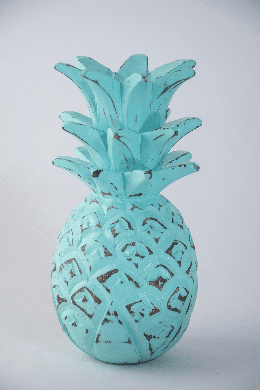 ZANANA PINEAPPLE WOOD 25 CMS TEAL
