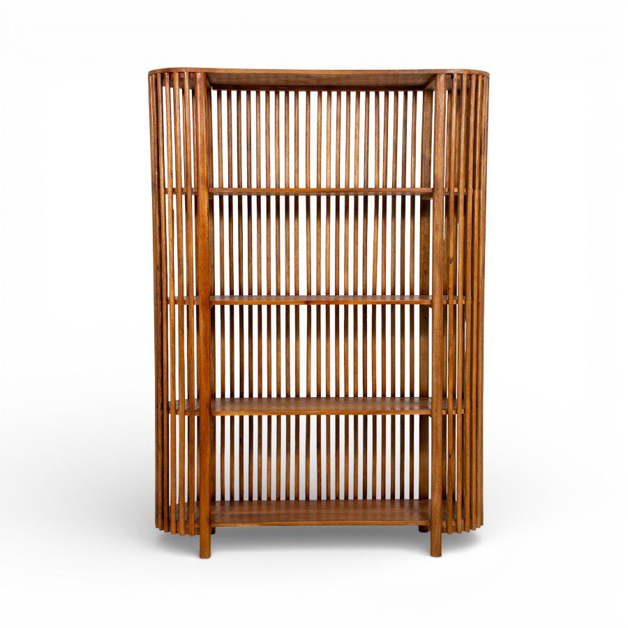 KABIR - BOOKSHELF SLAT WOOD BLEACH 122X35XH171