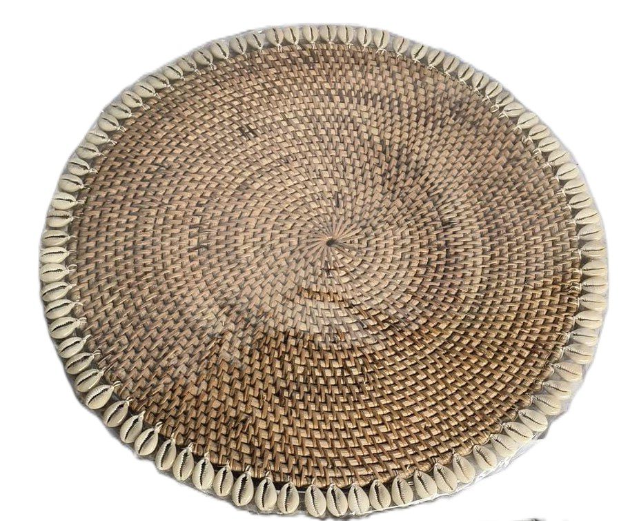 ROHAN - PLACEMAT WITH SHELL ROUND NATURAL RATTAN D40