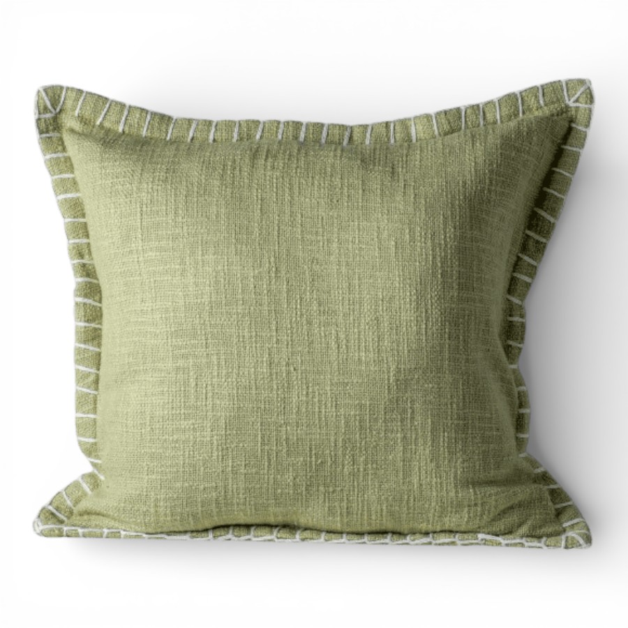 LAKSH - CUSHION COVER COTTON LIGHT GREEN 45X45