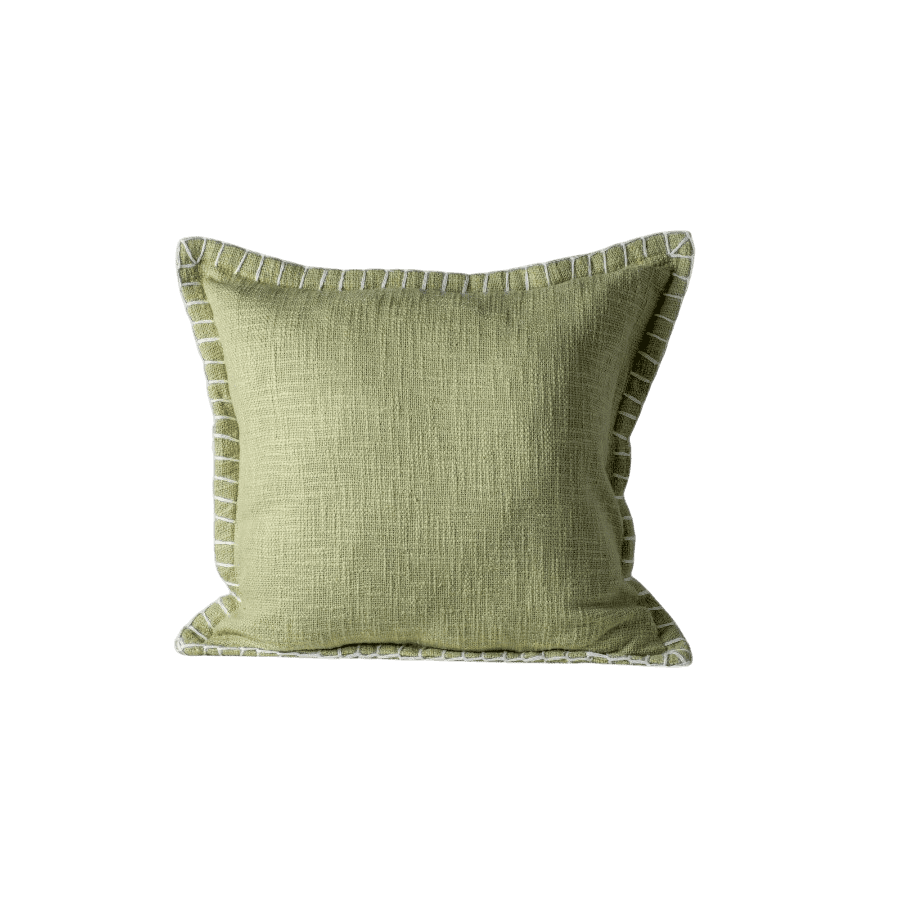 LAKSH - CUSHION COVER COTTON LIGHT GREEN 45X45