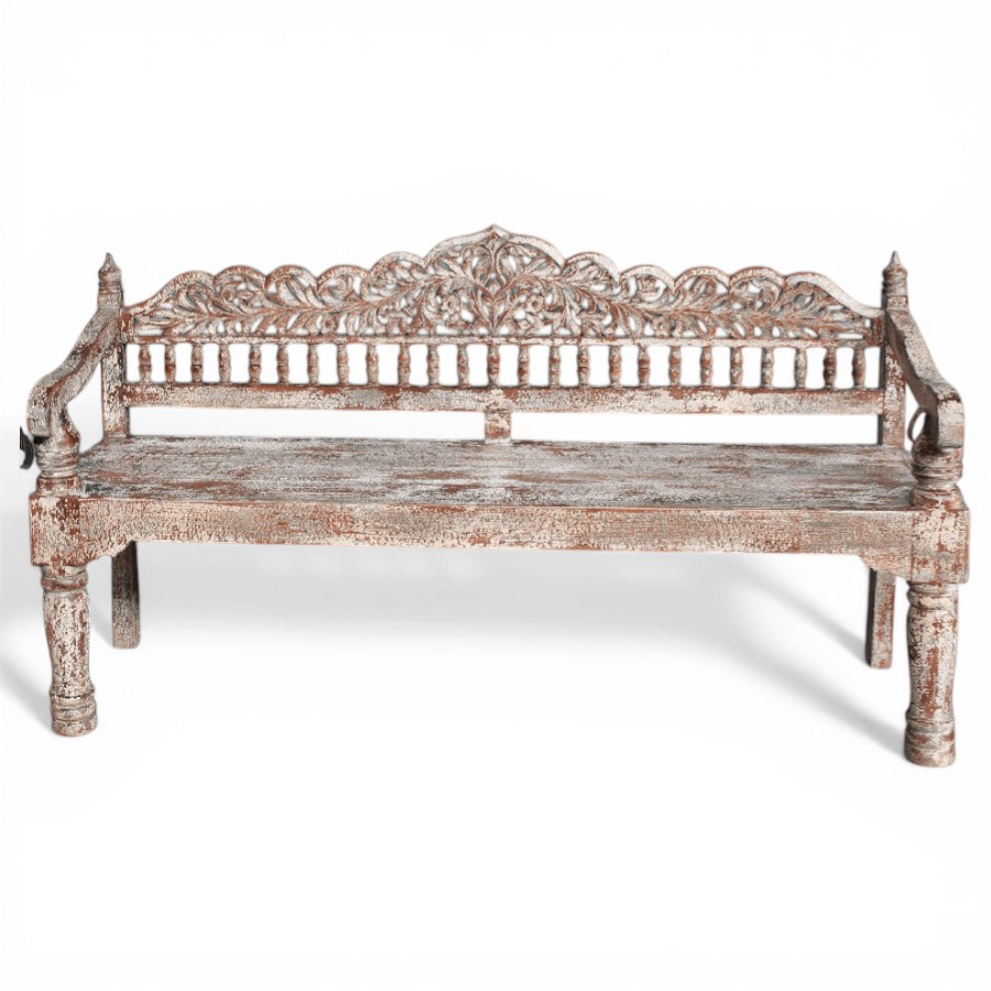 SANTIAGO BENCH HAND CARVED 88 X 56 X H 158 CM