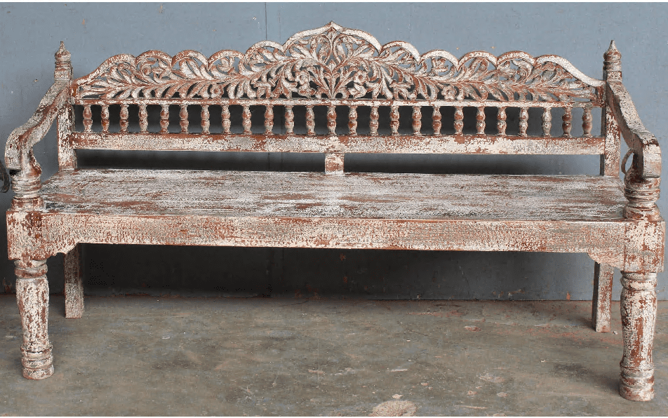 SANTIAGO BENCH HAND CARVED 88 X 56 X H 158 CM