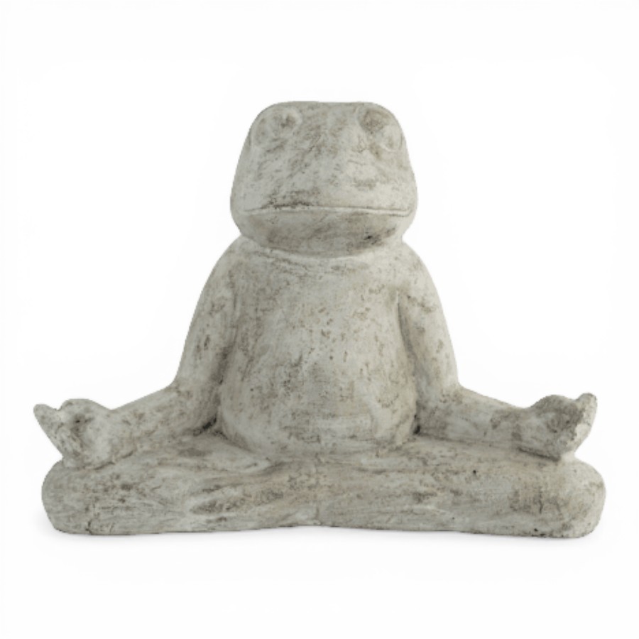 HOLLY - FROG MEDITATION STATUE GREEN 50XH38