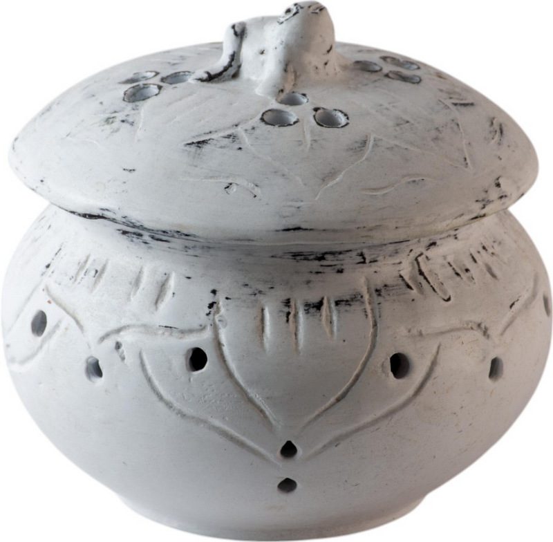 BRISBANE  - MOSQUITO COIL HOLDER  TERRACOTTA WHITE D18H18