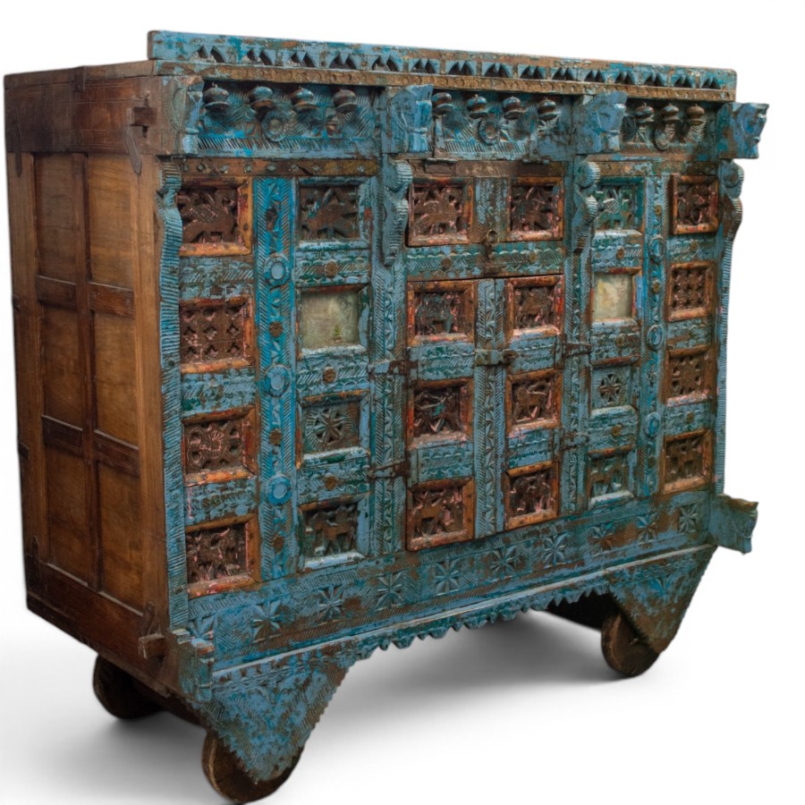 MARATHI - TRUNK DAMCHIYA TEAK CARVED 124 X 62 X H 120