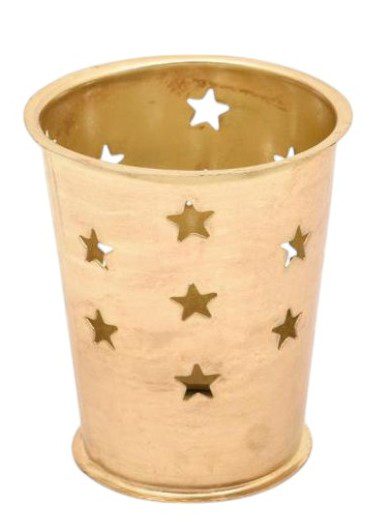 XAMZA  - CANDLE HOLDER STAR BRASS ANTIQUE GOLD D9XH10