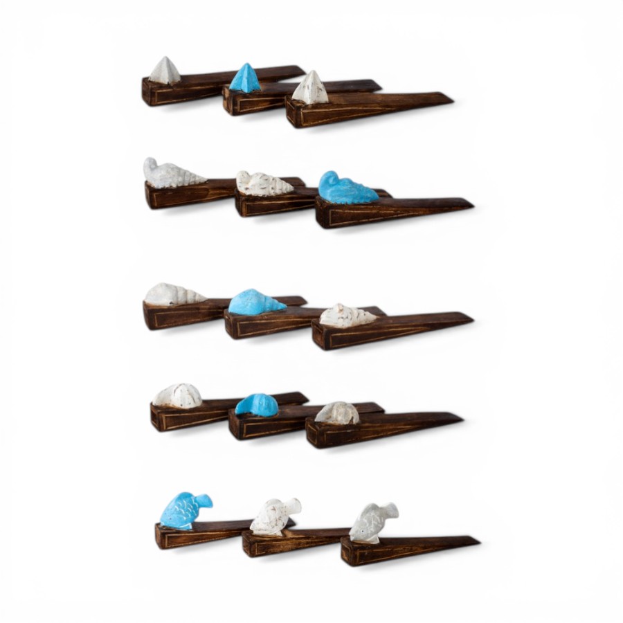 MULBERRY - DOOR STOP WOOD WITH SHELLS KRANG