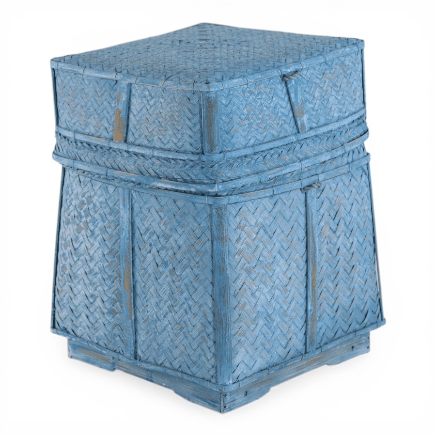 SOUK  - BASKET SQUARE 23H35 TEAL MEDIUM