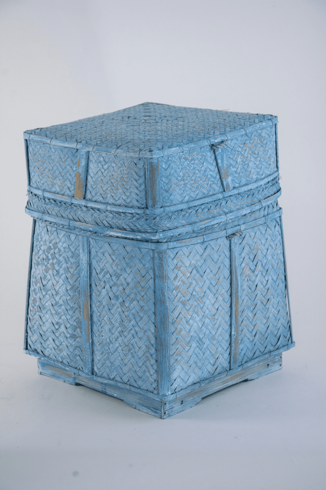 SOUK  - BASKET SQUARE 23H35 TEAL MEDIUM