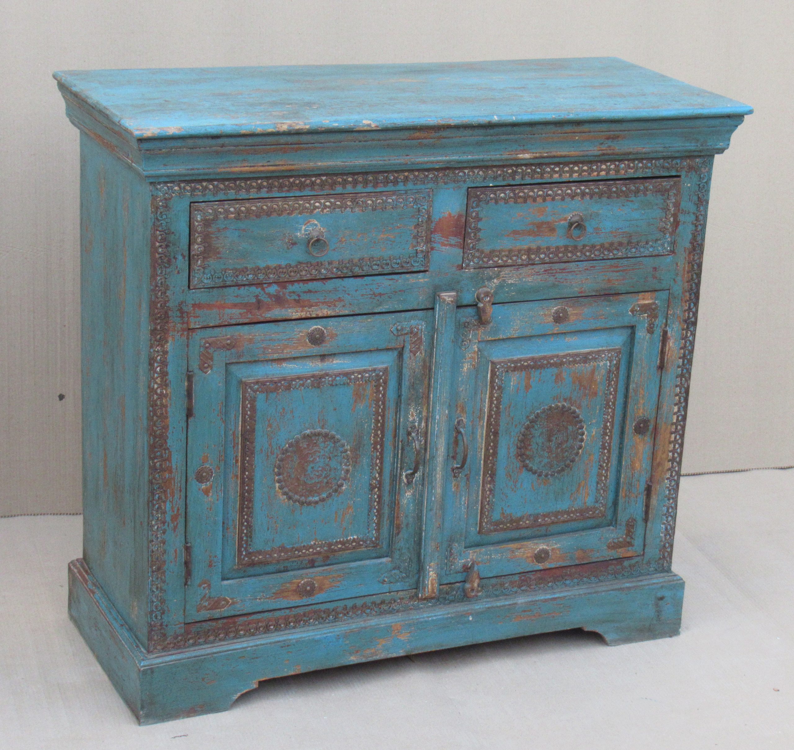 ENDEMIKA - SIDEBOARD WITH 2 DOORS AND 2 DRAWERS BLUE 99 X 41 X H 91 CM