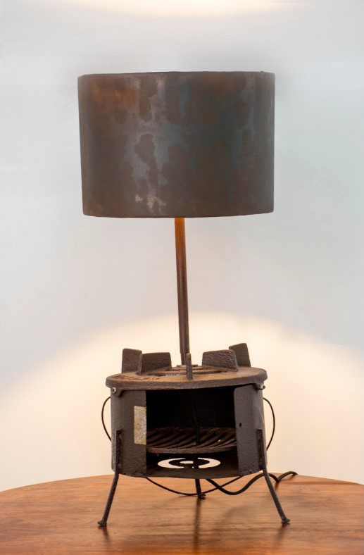 TOLIARA  - TABLE LAMP BURNER W -  METAL SHAE ANTIC BROWN