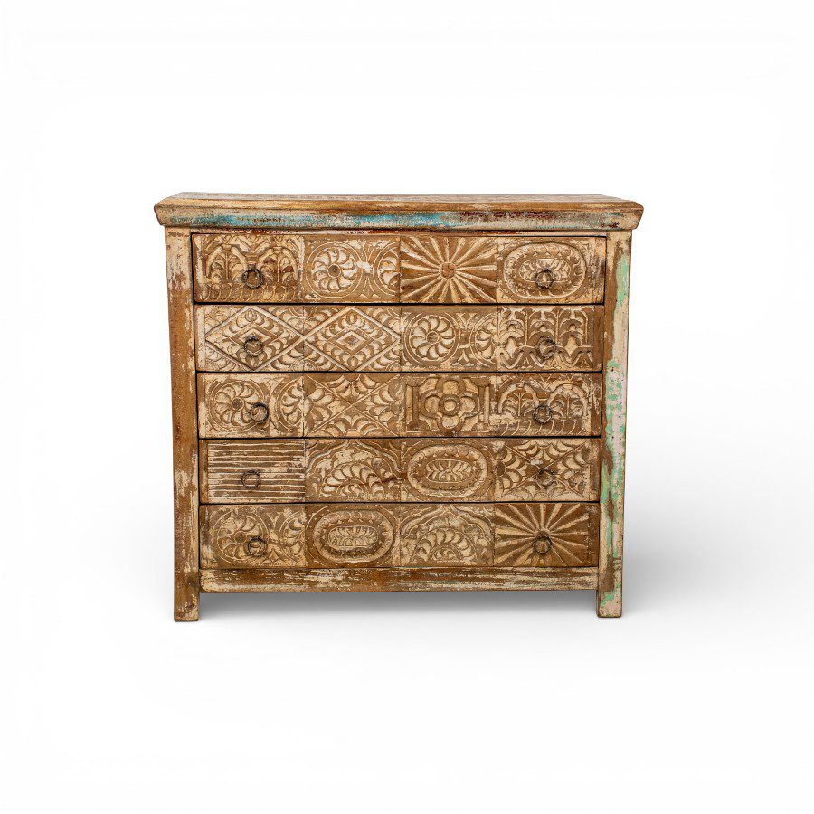 SHREYA - SIDEBOARD 5 DRAWERS WOOD 100X40XH90