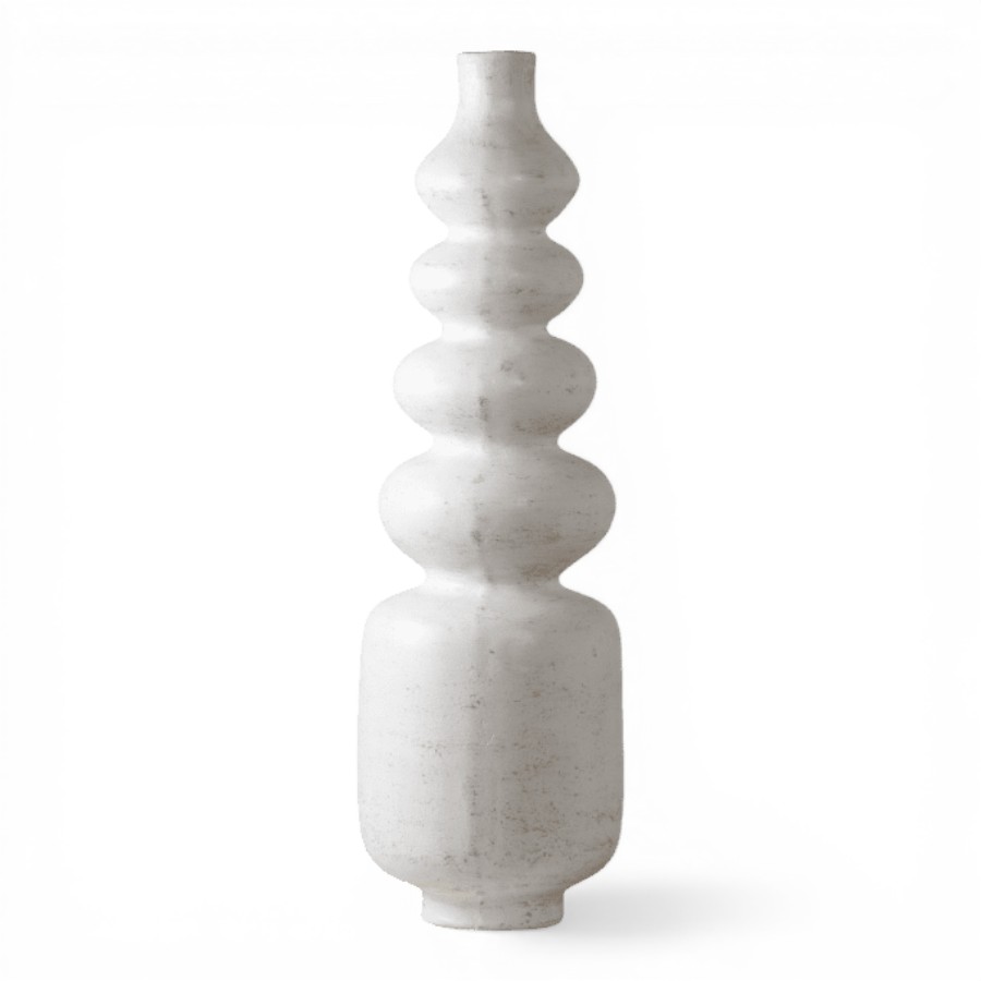 ZAGO - VASE DECO  FIBER CEMENT WHITE D20H65