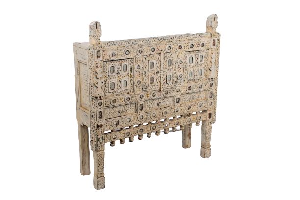 ELORA - SIDEBOARD CARVED DAMACHIYA 109L X 31W X 112H CM