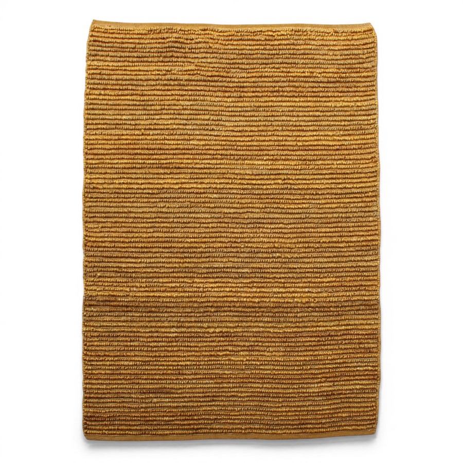 RUG JUTE LOOP MUSTARD WITH HAMMING 90X60 - GOLD