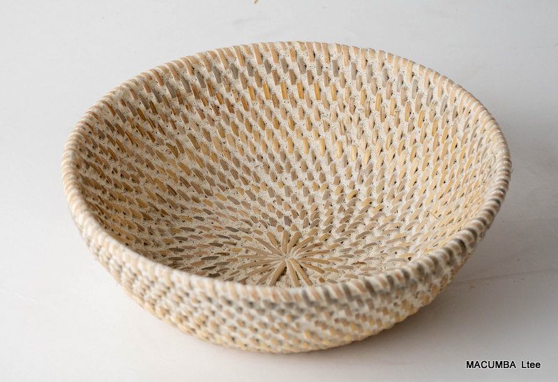 CALICOSY - BOWL RATTAN WHITE SMALL D 20 CM