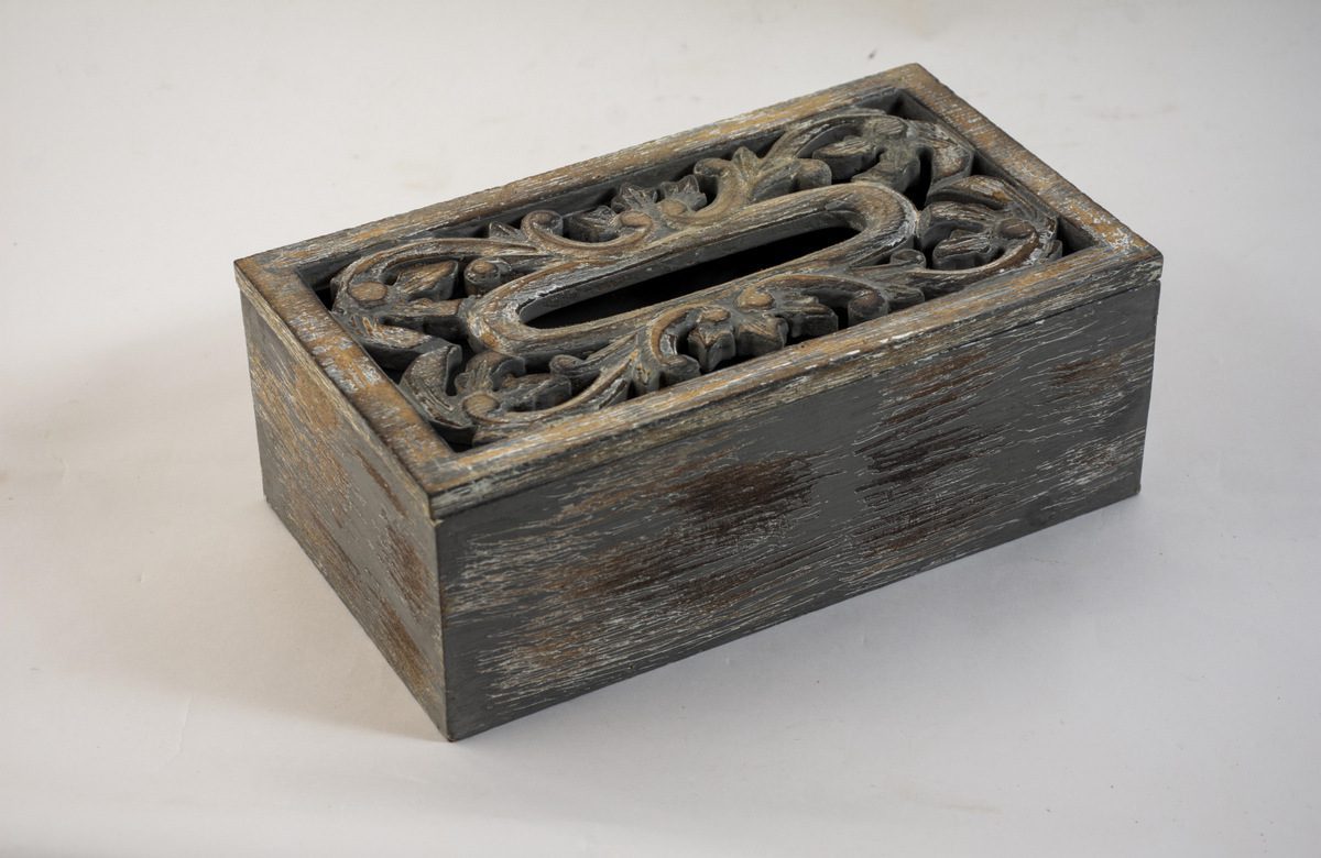 MORWENNA - TISSUE BOX GREY WASH 24L X 14W X19H