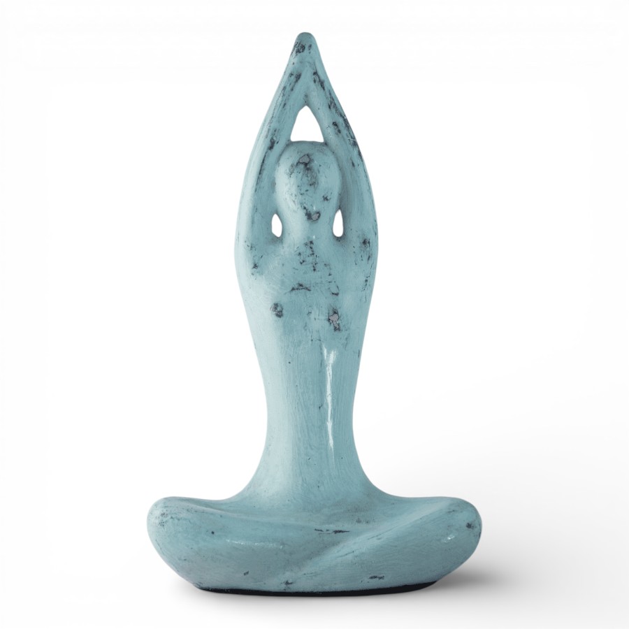 IVANA - STATUE SITTING LADY TERRACOTTA TEAL 40