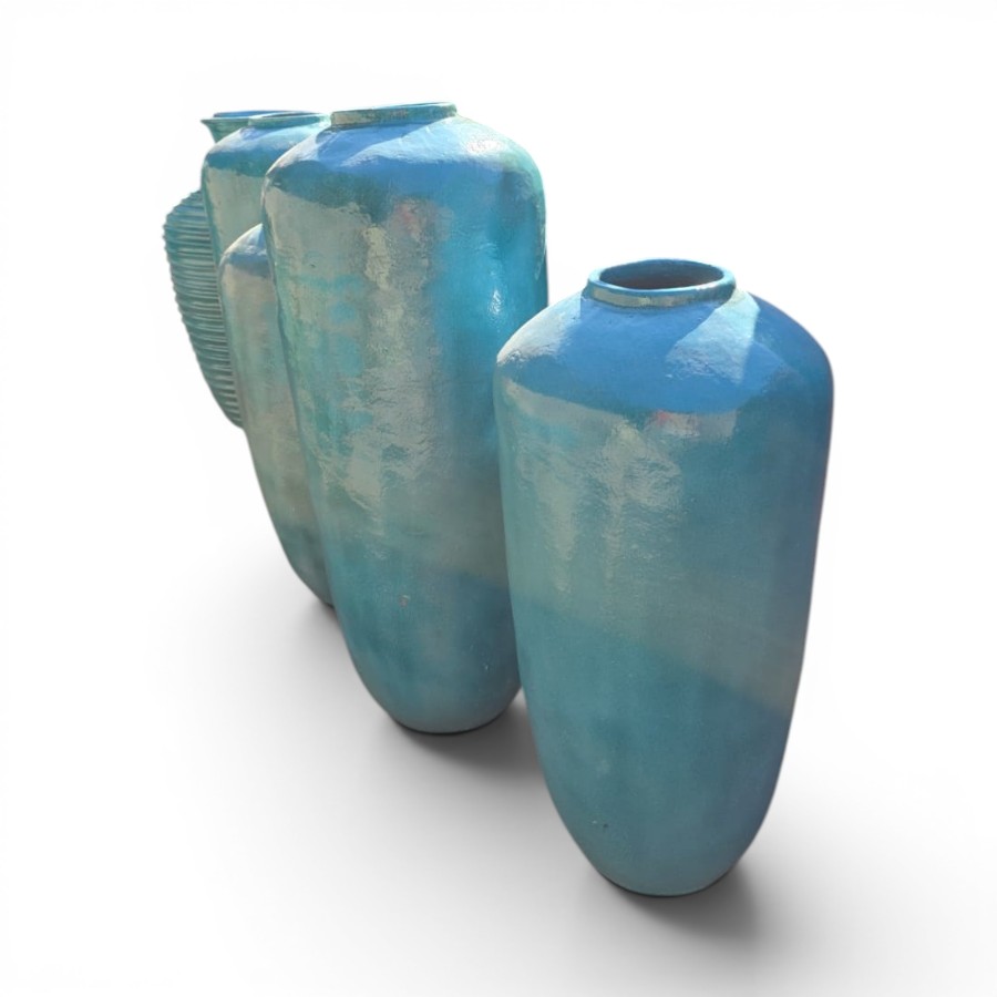 POT TERRACOTTA FINISHING BLUE GLAZE 50 X 120