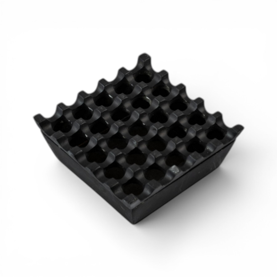 BAKEL - ASHTRAY ALUMINIUM SQUARE BLACK 25 HOLES