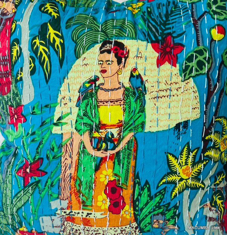 X45 - CUSHION COVER LIGHTBLUE PRINTED FRIDA 45X45